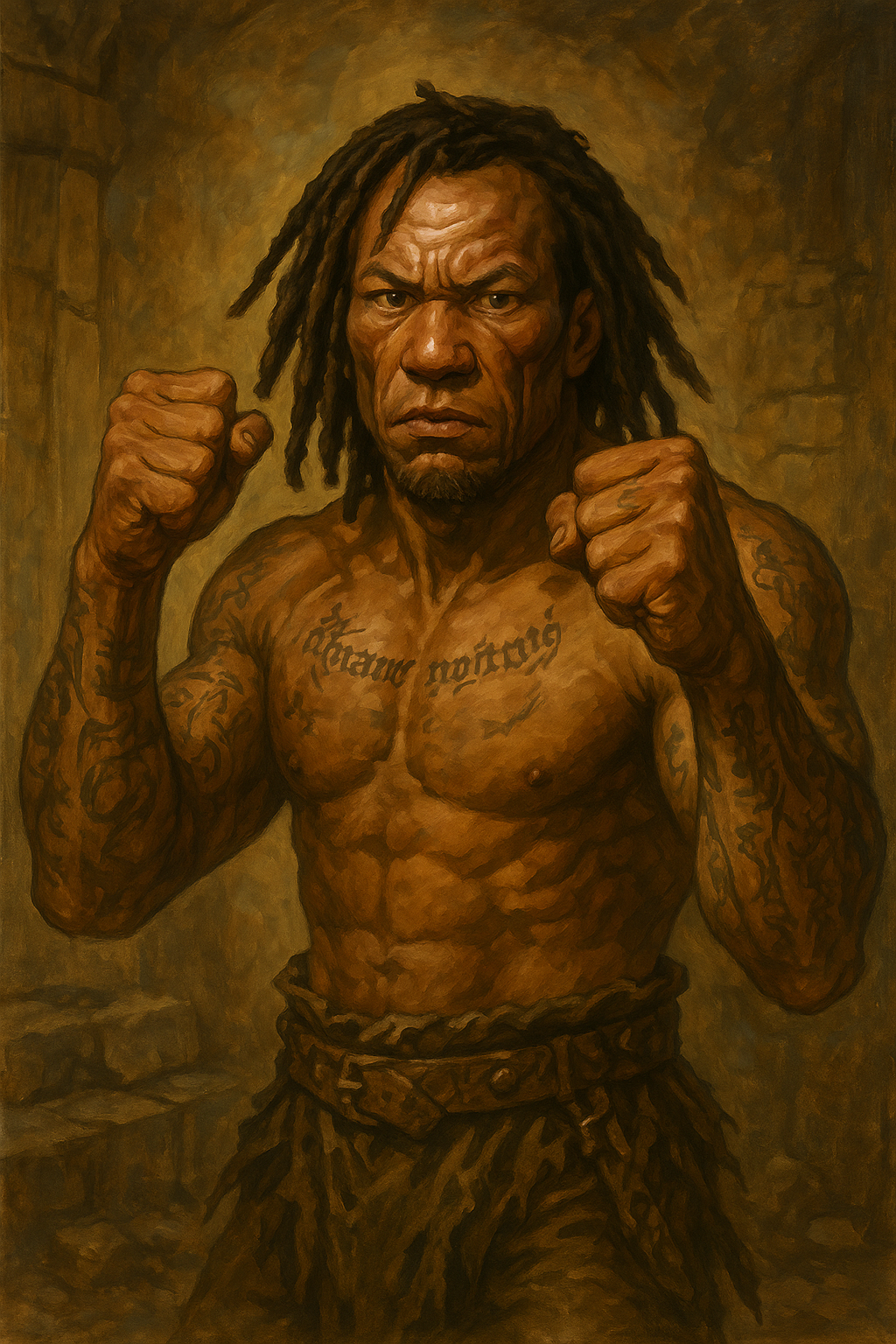 Profile drawing Marcus McGhee, The Maniac