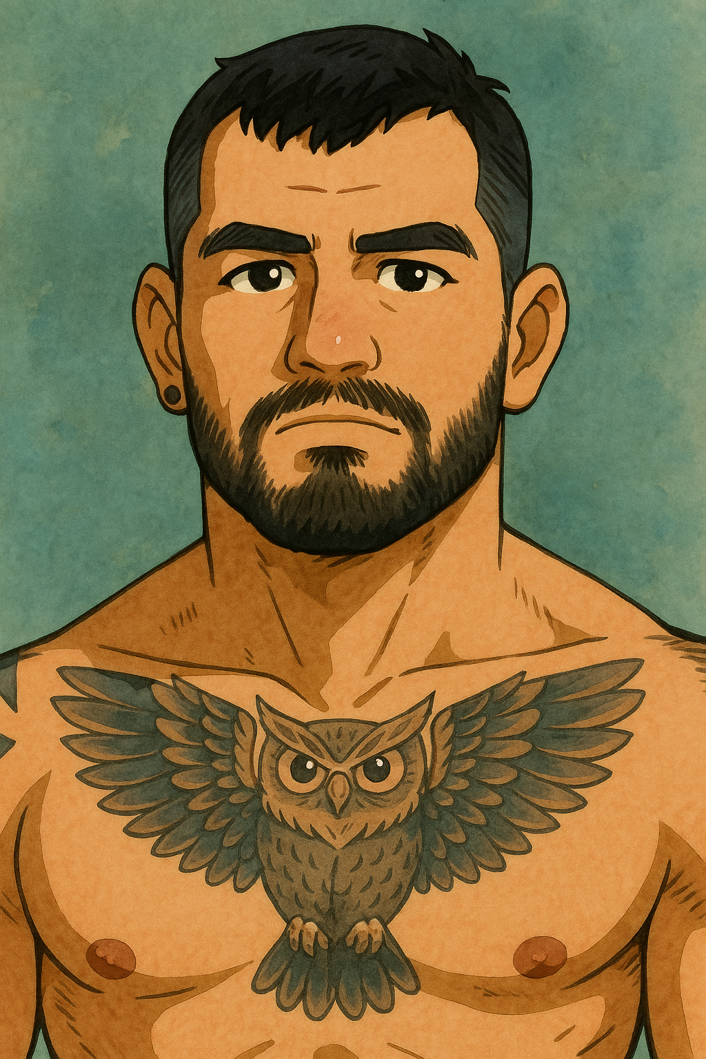 Profile drawing Anthony Hernandez, Fluffy
