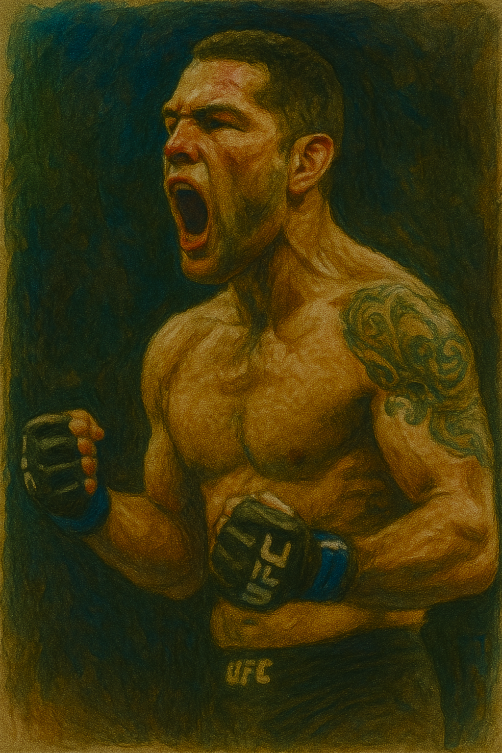 Profile drawing Chris Weidman, The All-American