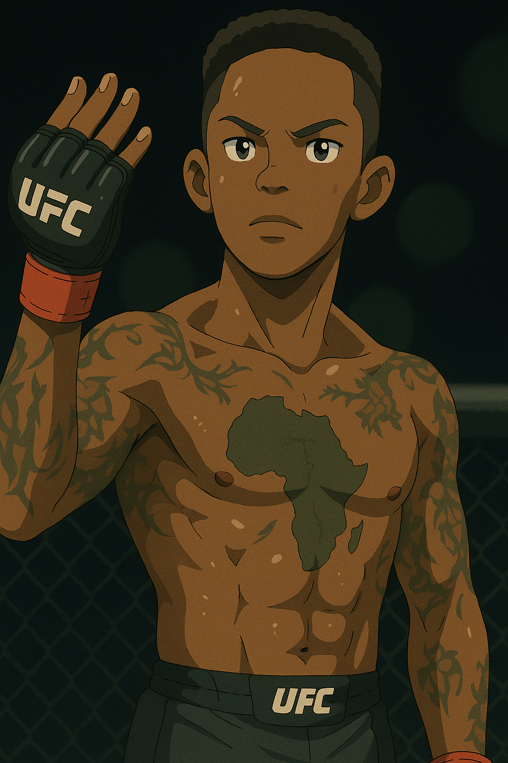 Profile drawing Israel Adesanya, The Last Stylebender