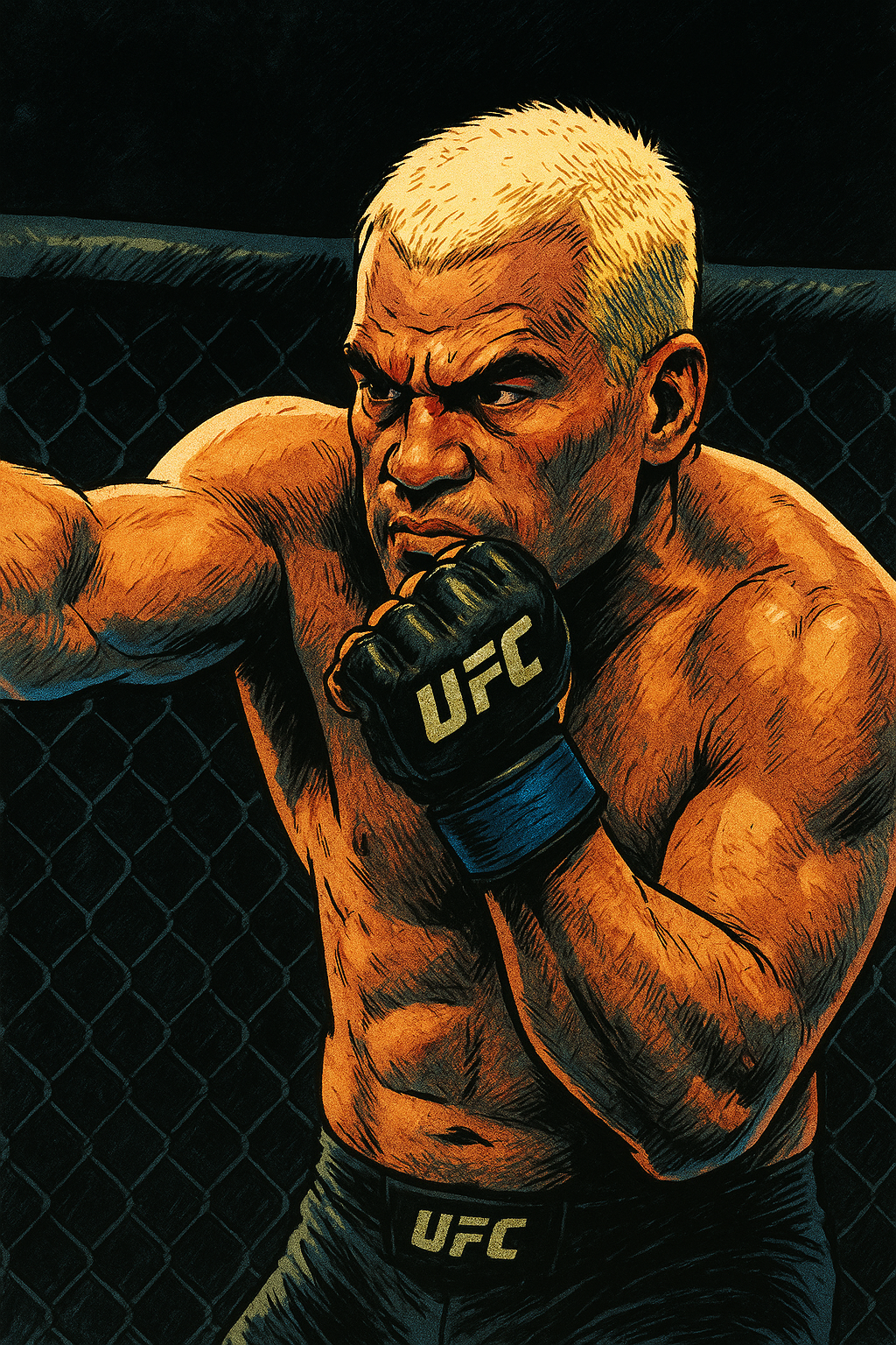 Profile drawing Tito Ortiz, The Huntington Beach Bad Boy