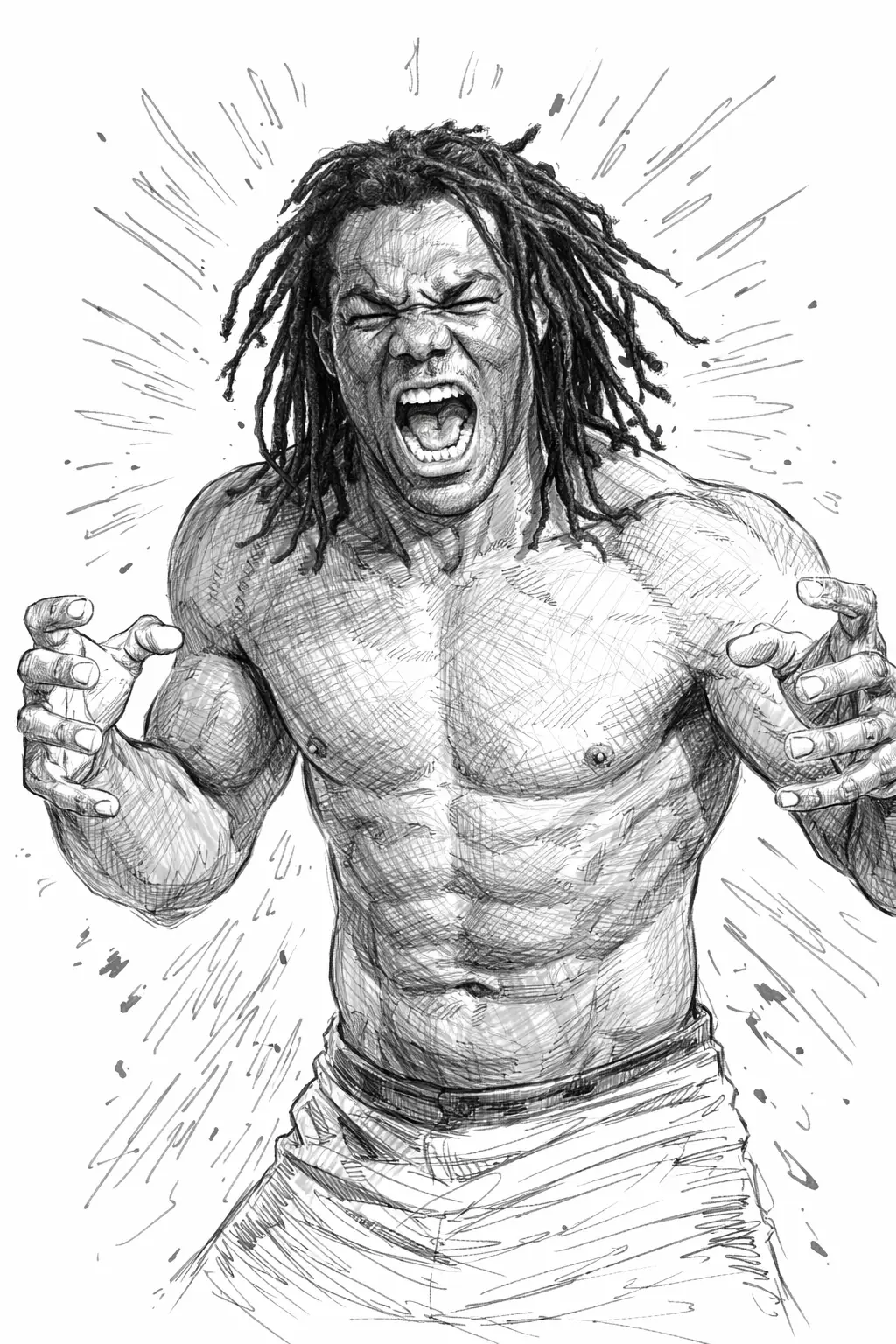 Profile drawing Rameau Thierry Sokoudjou, The African Assassin