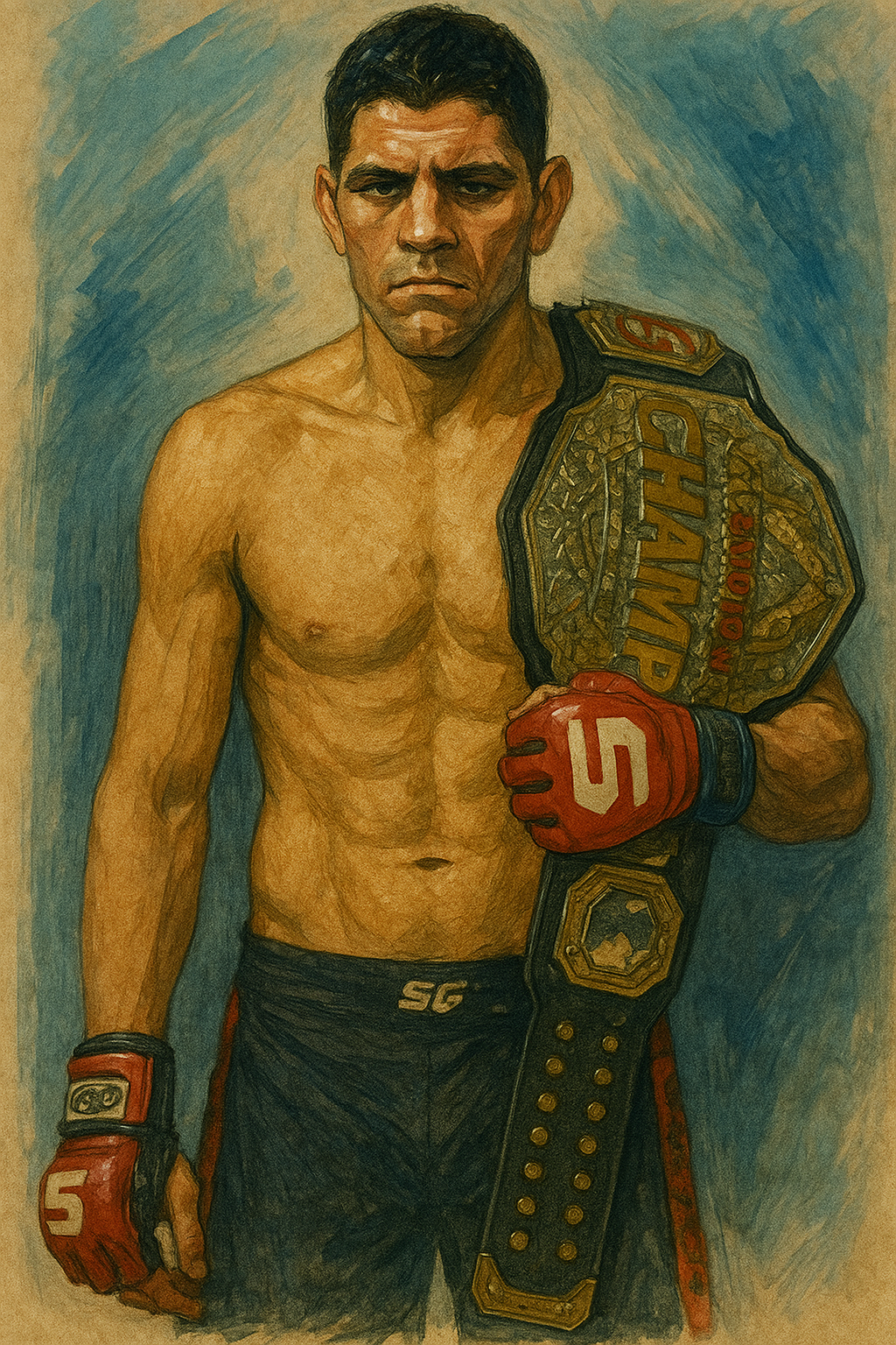 Profile drawing Nick Diaz, 