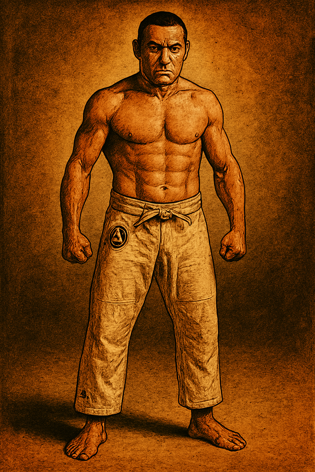 Profile drawing Rickson Gracie, 