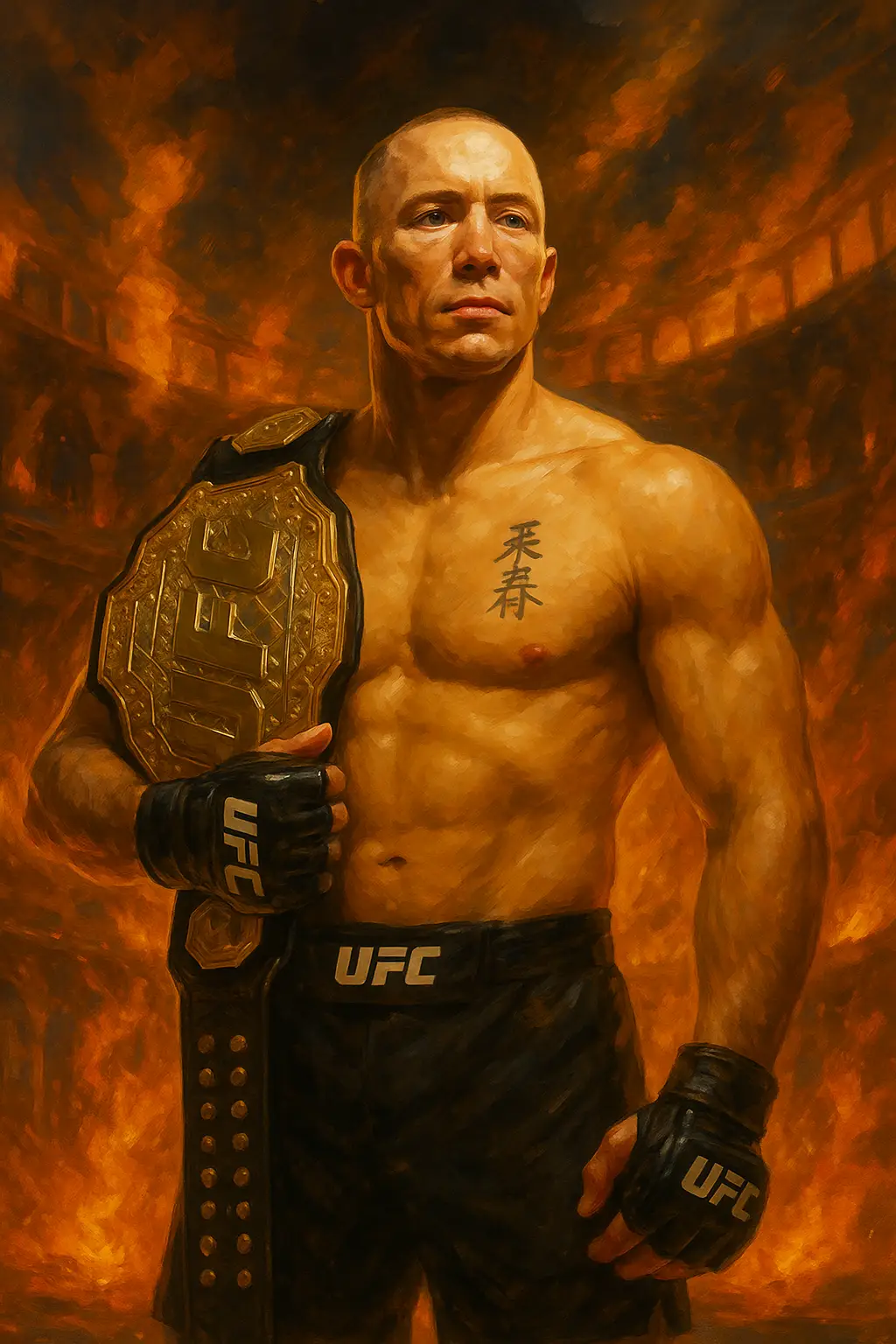 Profile drawing Georges St. Pierre, Rush
