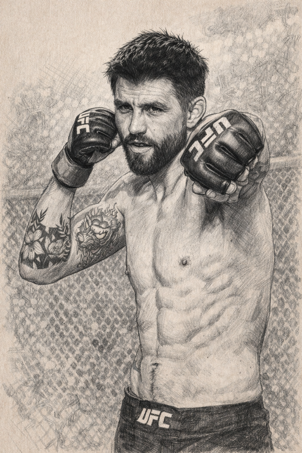 Profile drawing Carlos Condit, The Natural Born Killer