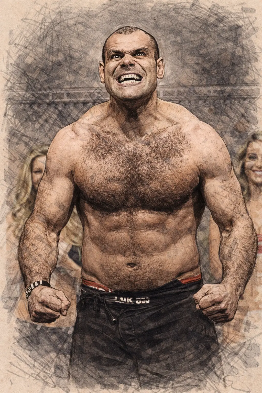 Profile drawing Gabriel Gonzaga, Napao