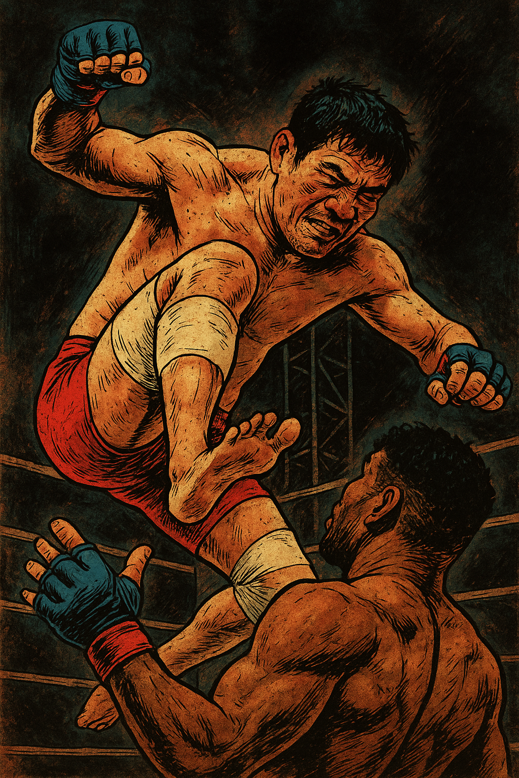 Profile drawing Kazushi Sakuraba, The Gracie Hunter