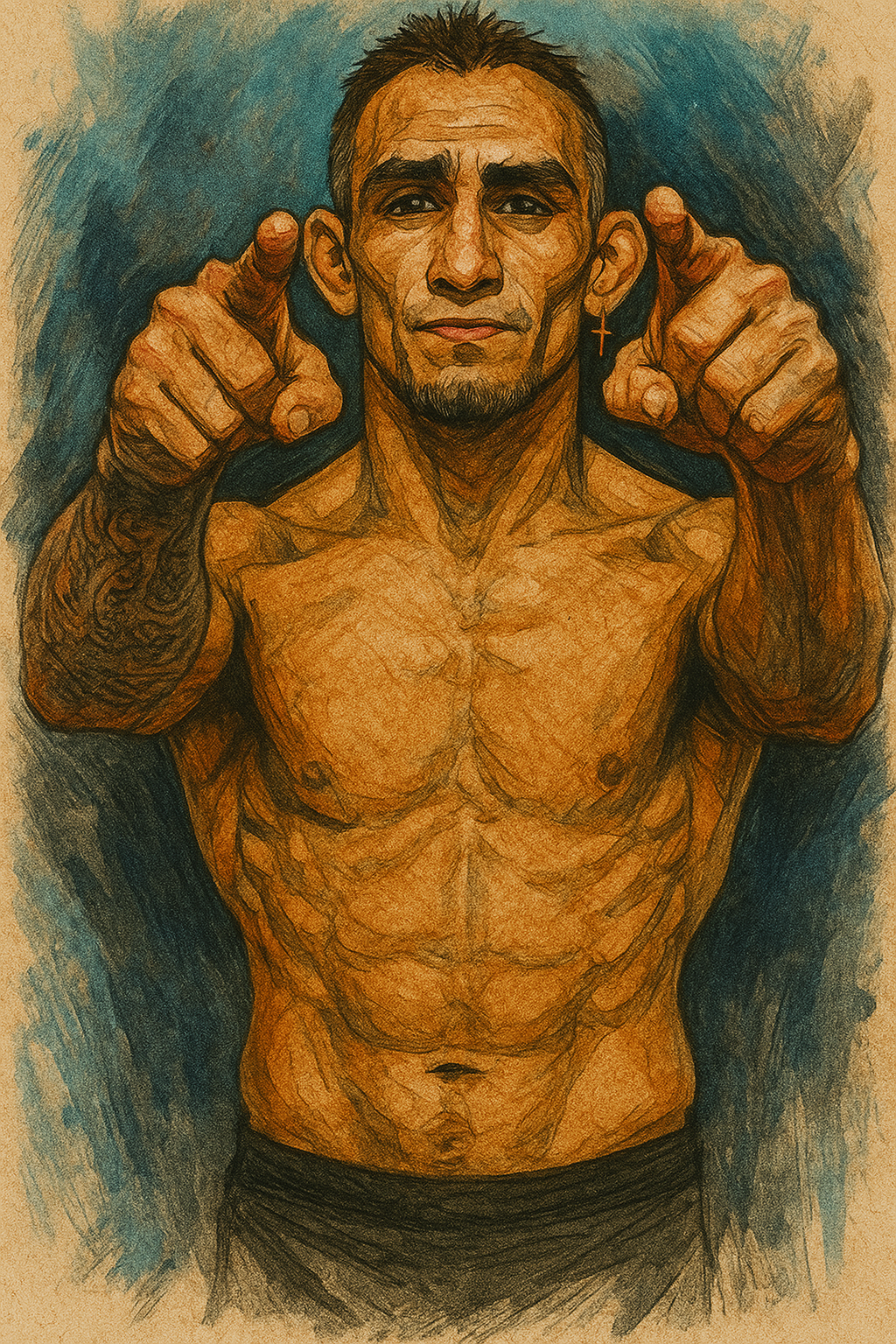 Profile drawing Tony Ferguson, El Cucuy