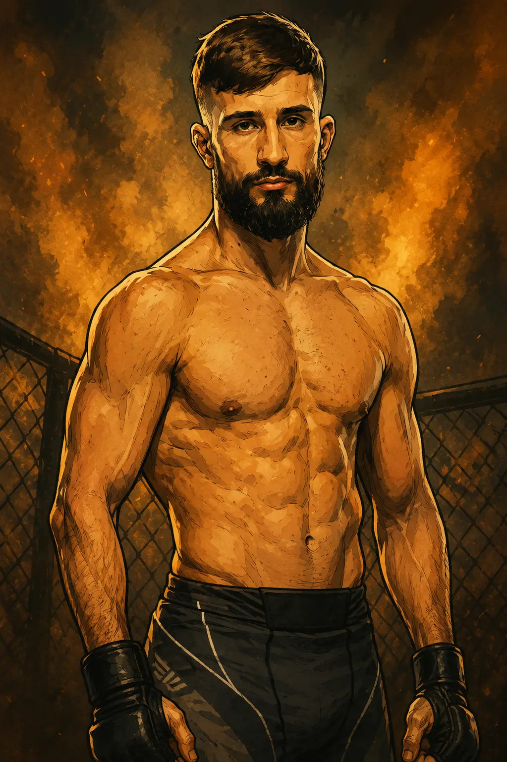 Profile drawing Nazim Sadykhov, Black Wolf