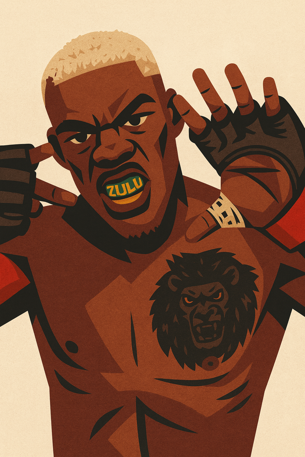 Profile drawing Bolaji Oki, The Zulu Warrior