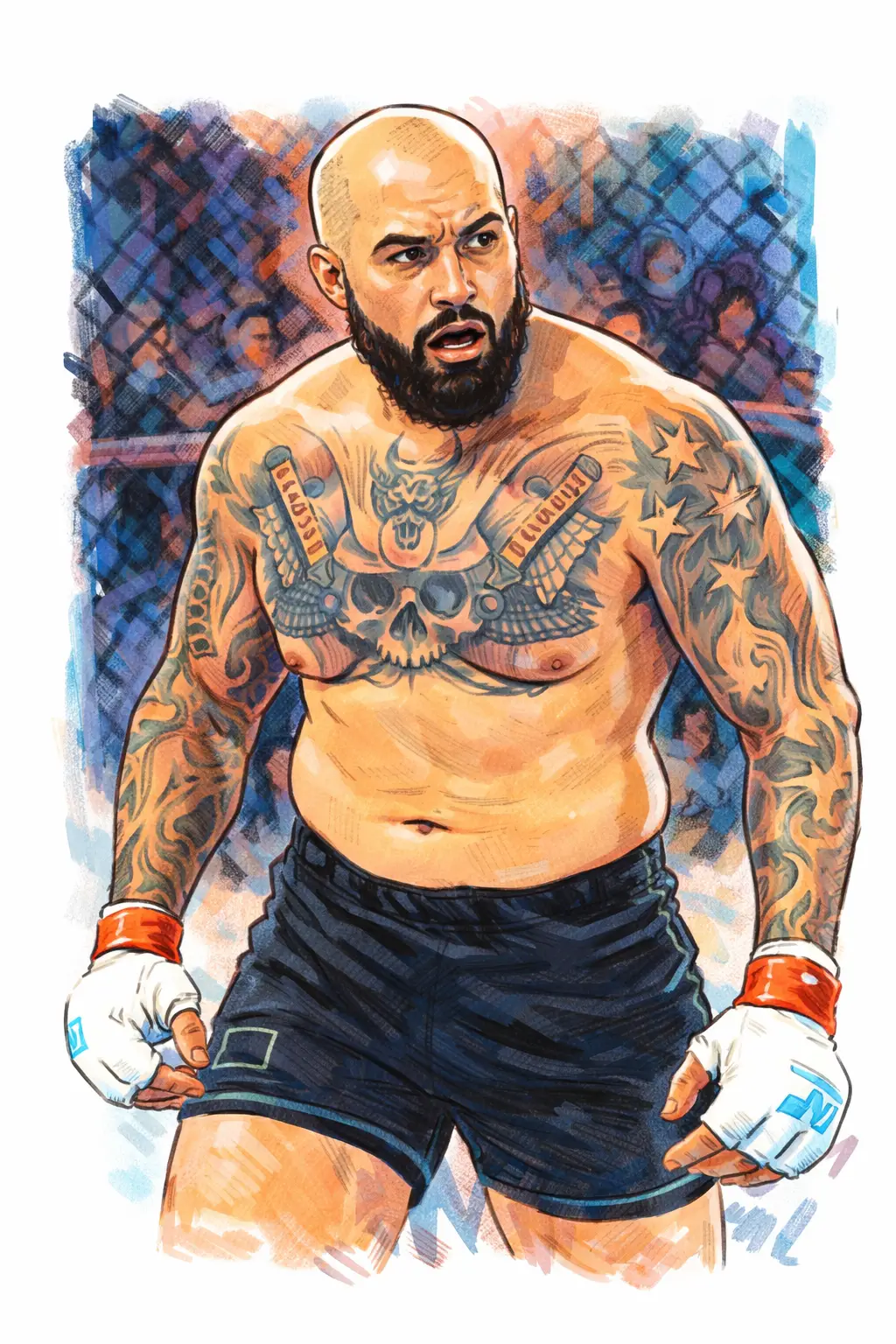 Profile drawing Sean Sharaf, The Smoke