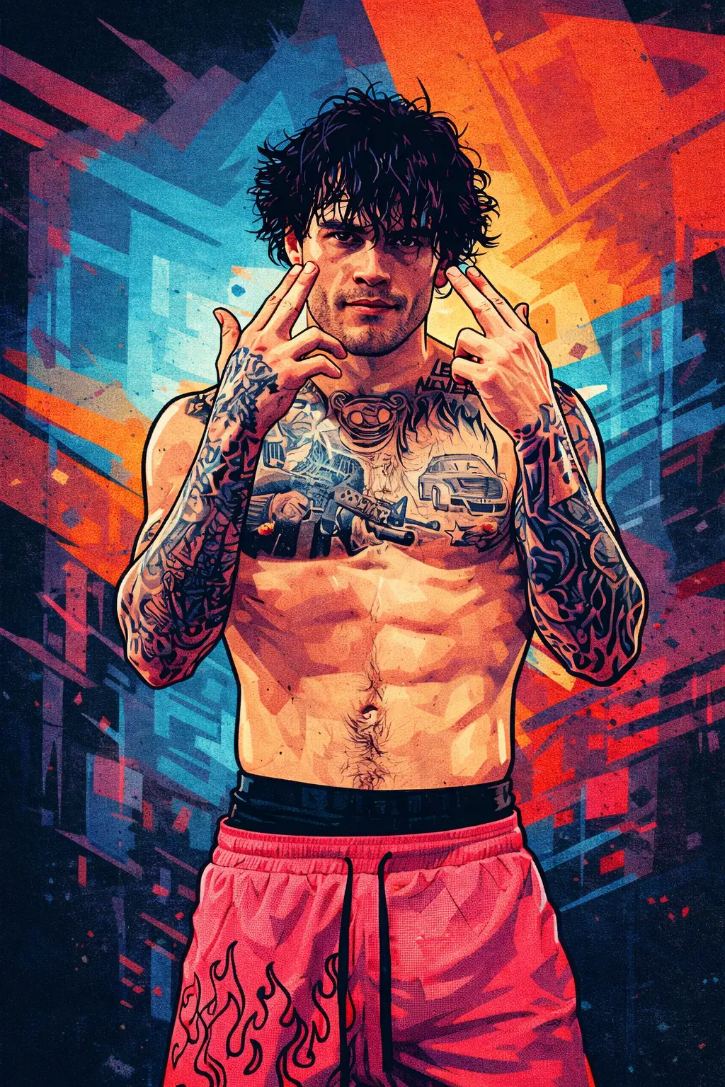 Profile drawing Tommy McMillen, Gun