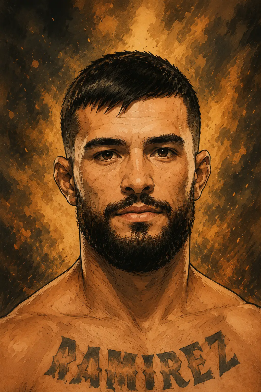 Profile drawing Mitch Ramirez, The Fight Stalker