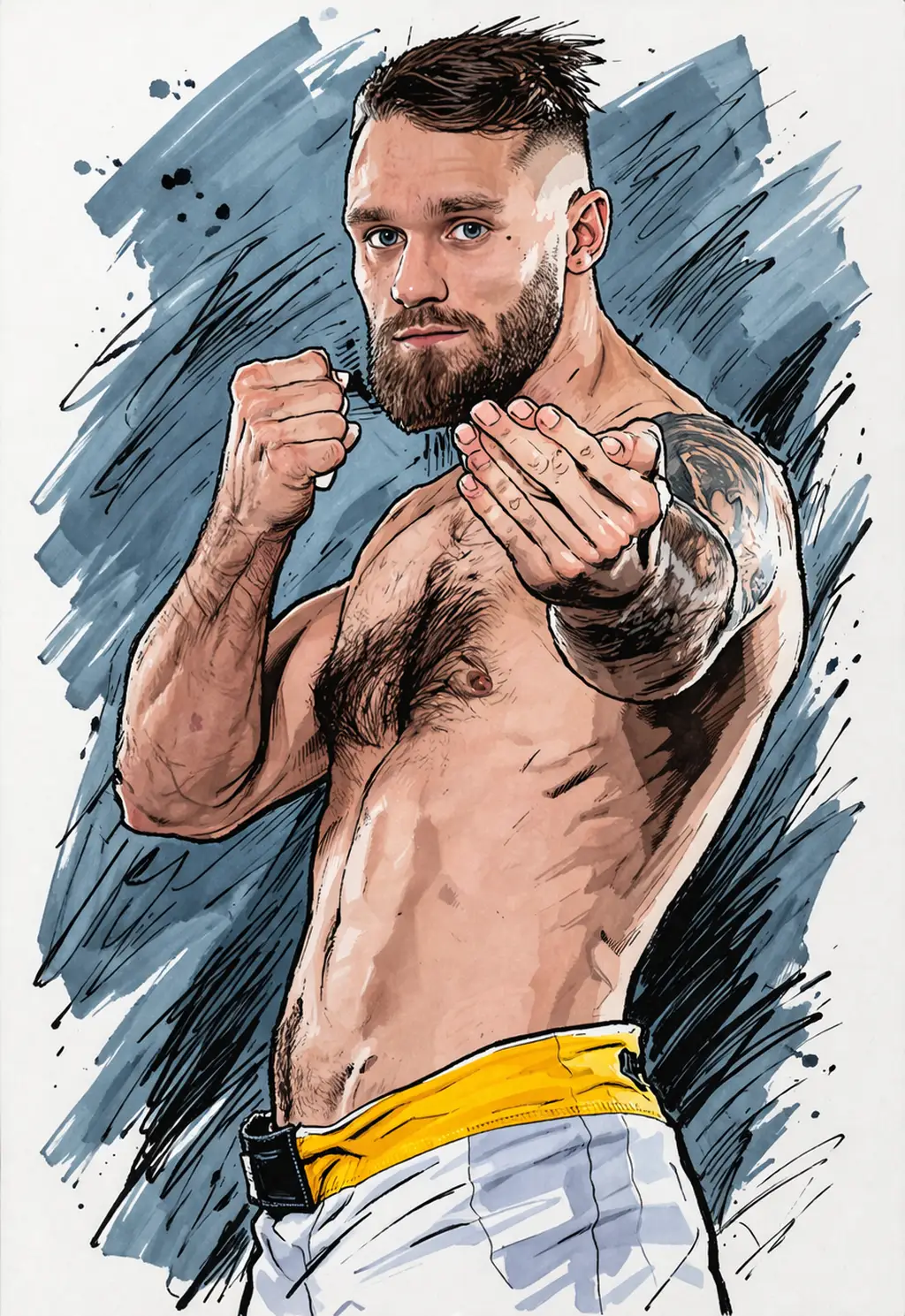 Profile drawing Niklas Stolze, Green Mask